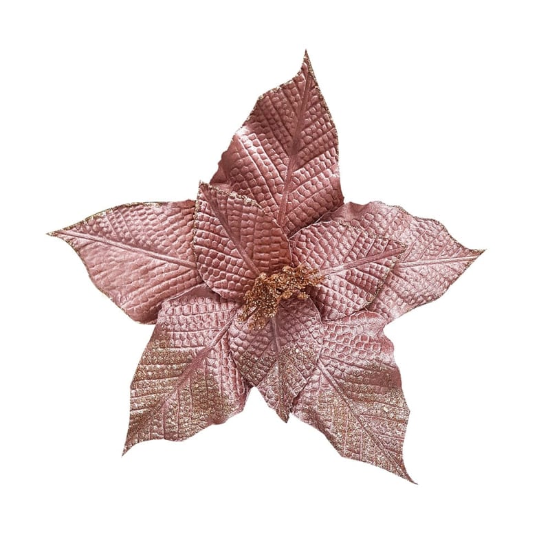 FLOR NAVIDEÑA PALO ROSA(35CM)