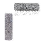 MALLA NAVIDEÑA NIDO DE PAJARO PLATEADA 24CM*5Y