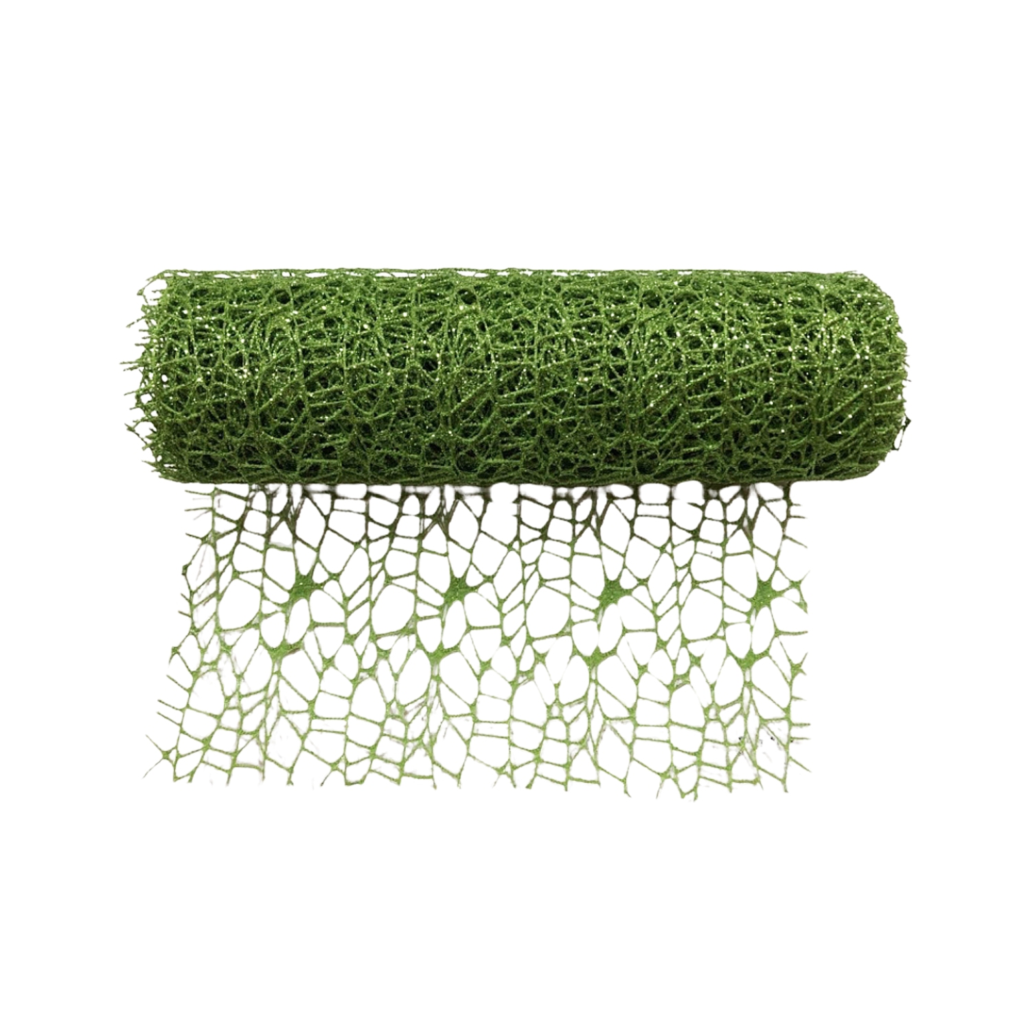 MALLA NAVIDEÑA NIDO DE PAJARO VERDE 24CM*5Y