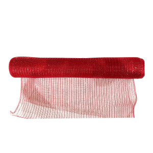 MALLA NAVIDEÑA TRADICIONAL ROJA 52CM*10Y