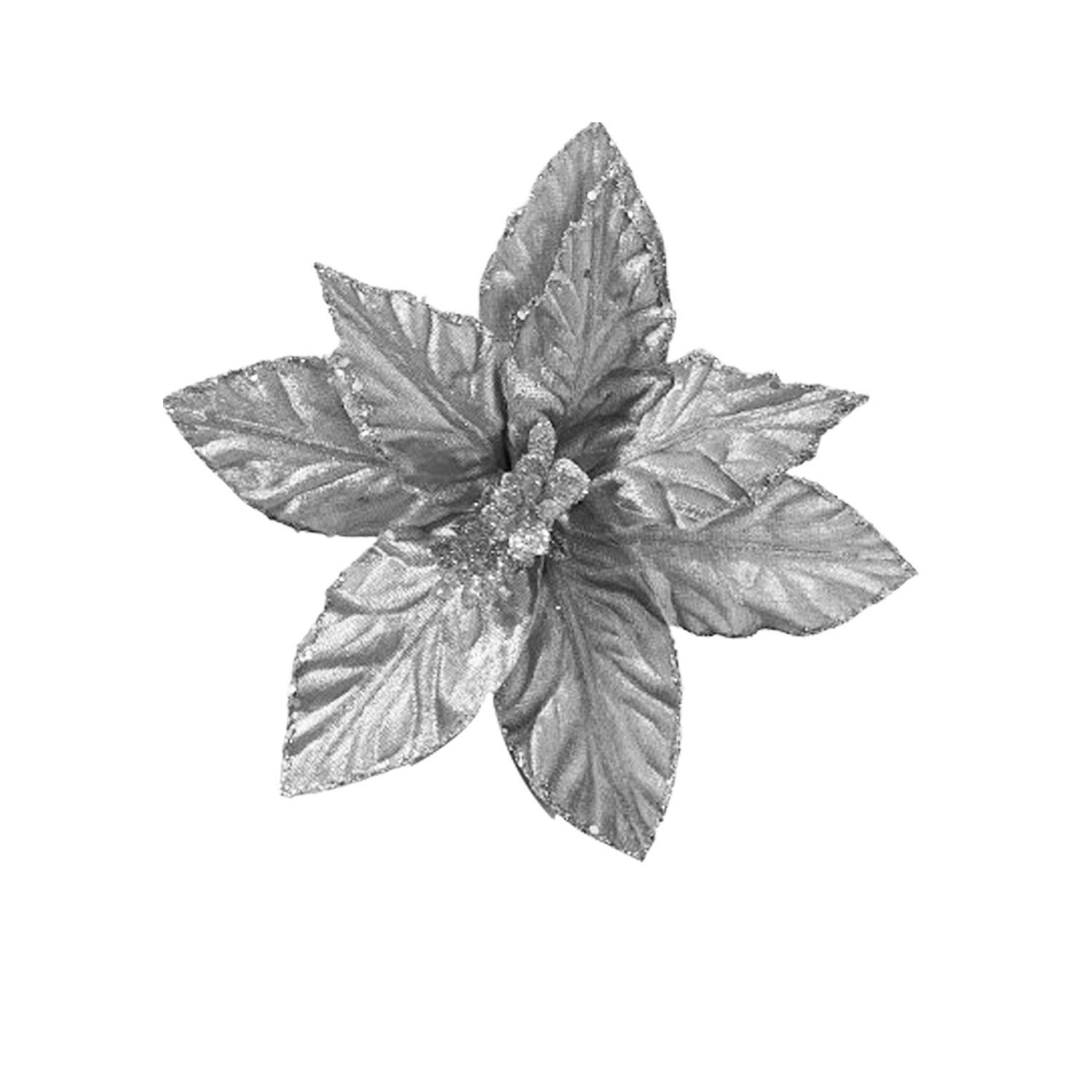 FLOR NAVIDEÑA PLATEADA 25CM (BJX120)