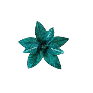 FLOR NAVIDEÑA VERDE ESMERALDA 31CM (BJX100)