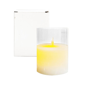VELON BLANCO EN VIDRIO LUZ CALIDA 7.5*10CM (PILA)