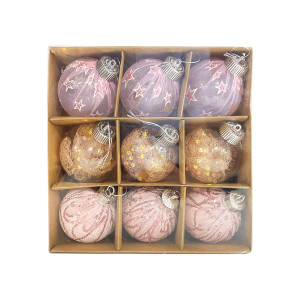 BOLA NAVIDEÑA PALO ROSA 8CM X9