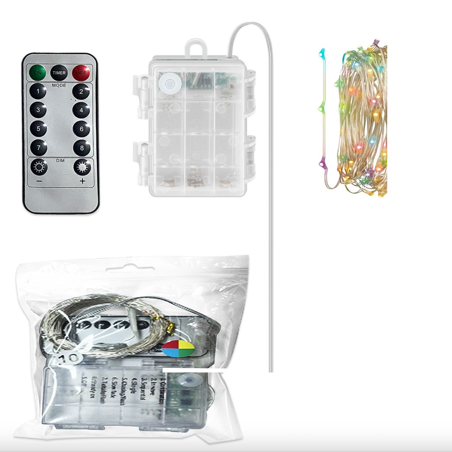 LUZ MULTICOLOR CON CONTROL 50 LUCES 5M