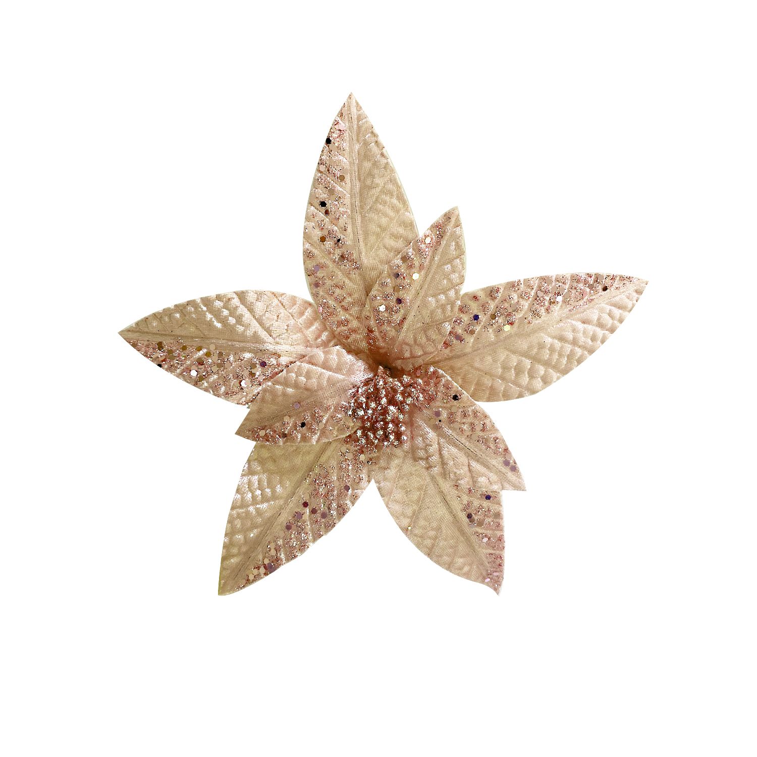 FLOR NAVIDEÑA CHAMPAÑA 26CM (BJX100)