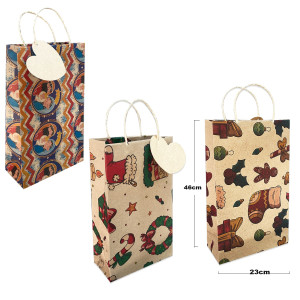 BOLSA DE REGALO ECOLOGICA GD NAVIDEÑA (PQTX12)