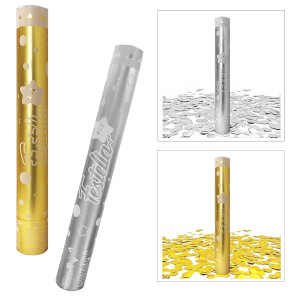 LANZA CONFETI METALIZADO DORADO 40CM