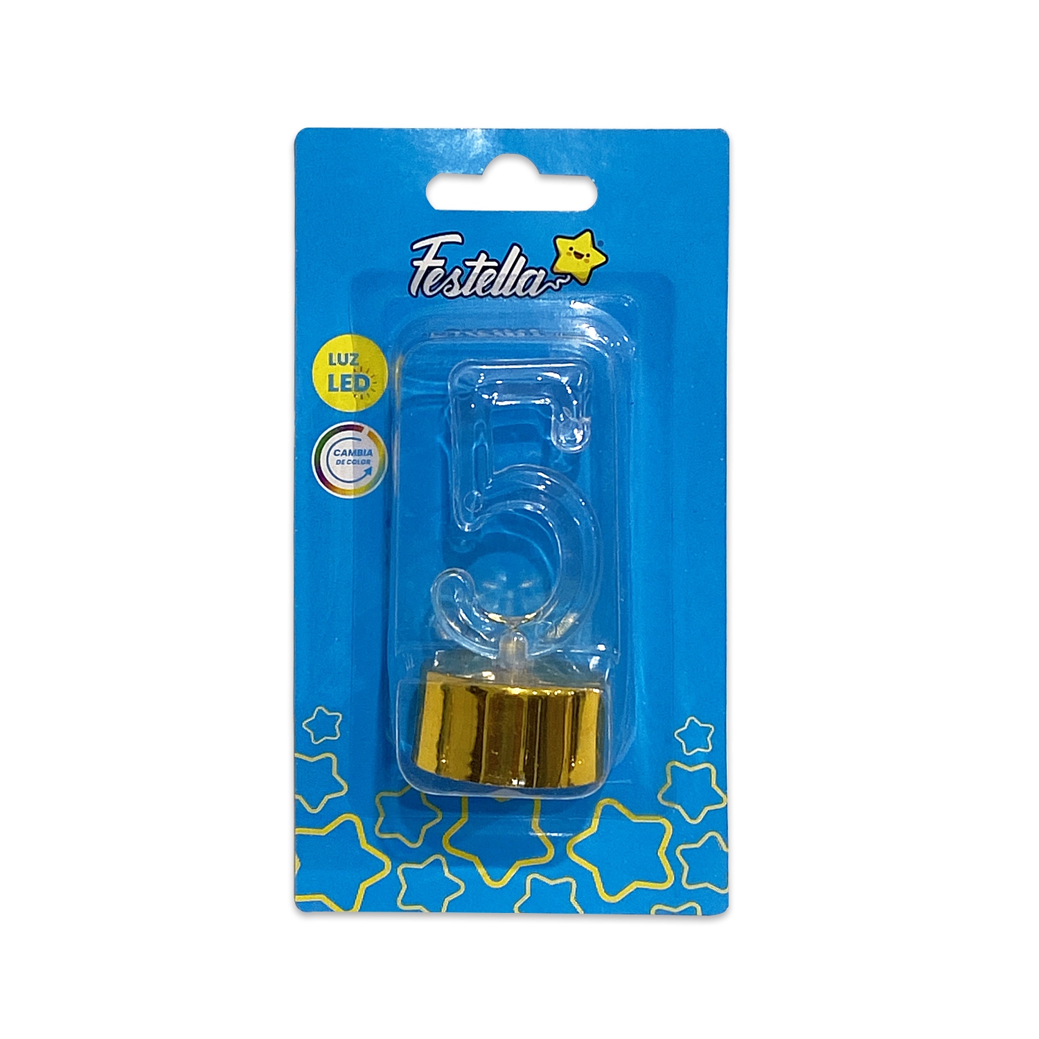 LAMPARA LED # 5 CON BASE DORADA (PQTX12)