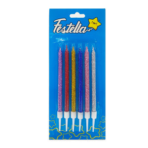 VELA ESCARCHADA SURTIDA X6 EN BLISTER (CJX12)