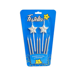 VELAS DECORATIVAS X8 PLATEADA (CJX24)