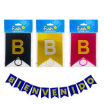 BANDERIN BIENVENIDO METALIZADO SURTIDO (PQTX12)