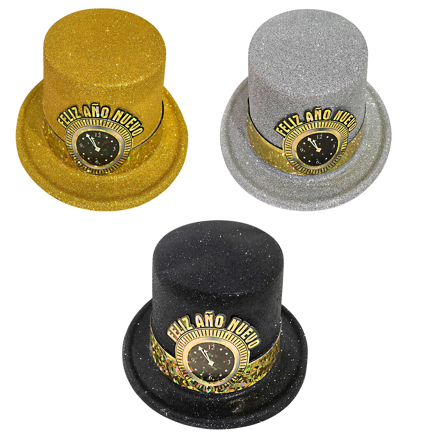 SOMBRERO FIESTA ESCARCHADO FELIZ AÑO NUEVO