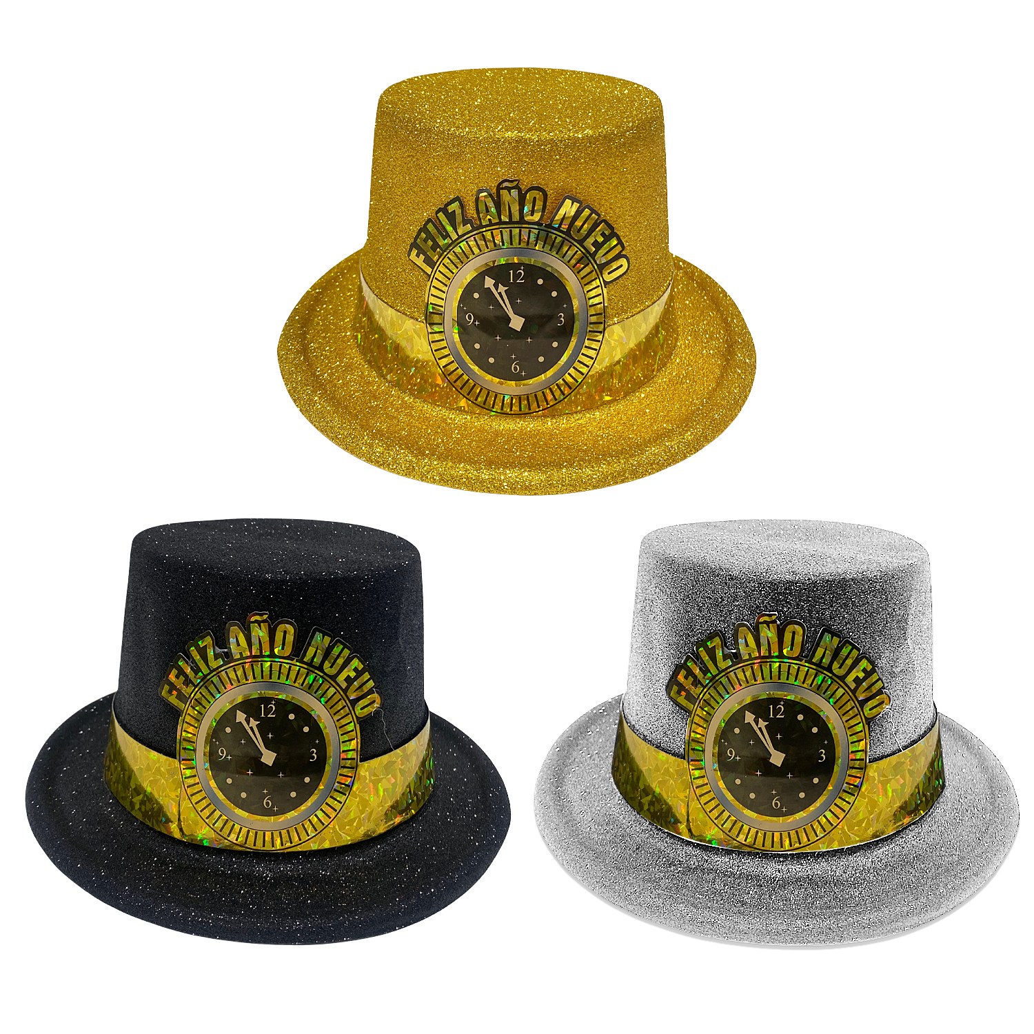 SOMBRERO FIESTA ESCARCHADO FELIZ AÑO NUEVO