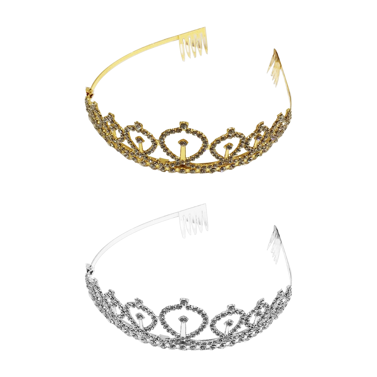 DIADEMA PRINCESA METALICA DORADA