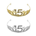 DIADEMA 15 AÑOS METALICA DORADA