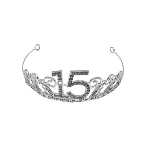 DIADEMA 15 AÑOS METALICA PLATEADA