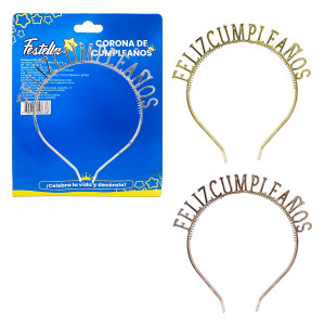 DIADEMA FELIZ CUMPLEAÑOS (PQTX12)