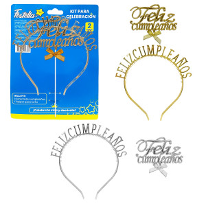 KIT ACCESORIOS FELIZ CUMPLEAÑOS (PQTX12)