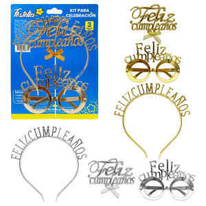 KIT ACCESORIOS FELIZ CUMPLEAÑOS (PQTX12)