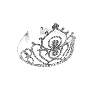 DIADEMA PRINCESA METALICA PLATEADA