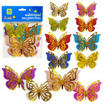 MARIPOSA DECORATIVA BRILLANTE DORADA X12 (PQTX12)