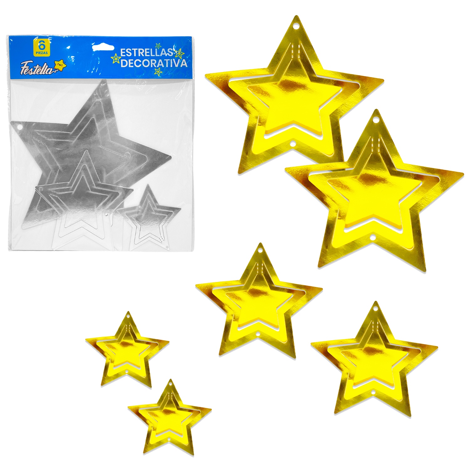 ESTRELLA DECORATIVA D/P X6 (PQTX12)