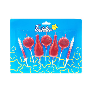 SET VELA ROJA FELIZ CUMPLEAÑOS X7 (CJX12)