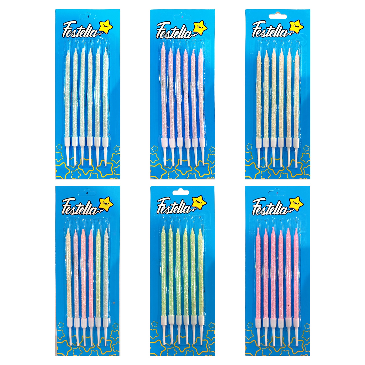 VELA SURTIDA ESCARCHADA X6