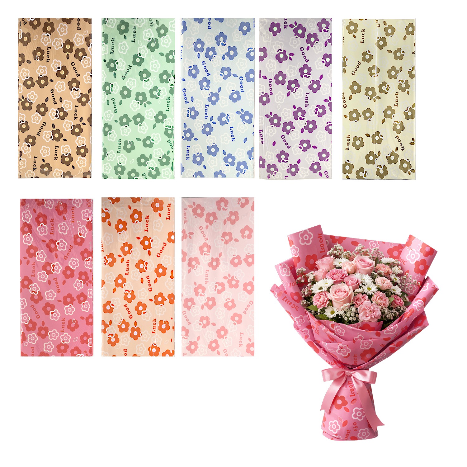 PAPEL COREANO FLORES SURTIDO X20XCOL