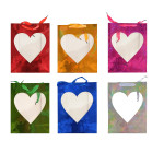 BOLSA REGALO HOLOGRAMA CORAZON 24*18*8.5CM (PQTX12)