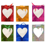 BOLSA REGALO HOLOGRAMA CORAZON 32*26*11CM (PQTX10)