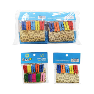 PINZA MADERA COLORES DECORATIVA X20 (PQTX12)