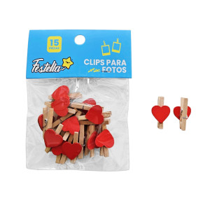 PINZA MADERA CORAZON DECORATIVA X15 (PQTX12)
