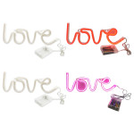 LETRERO LED LOVE LUZ ROJA Y ROSA 34*13CM (PILAS/USB)