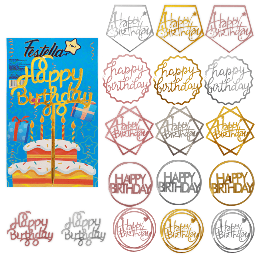 ADORNO FELIZ CUMPLEAÑOS PARA PASTEL