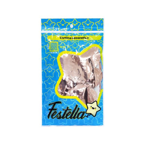 CORTINA DE FIESTA CORAZON PALO ROSA 2*1M (PQTX12)