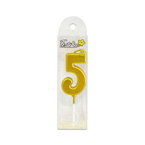 VELA NUMERO #5 DORADO (CJX24)