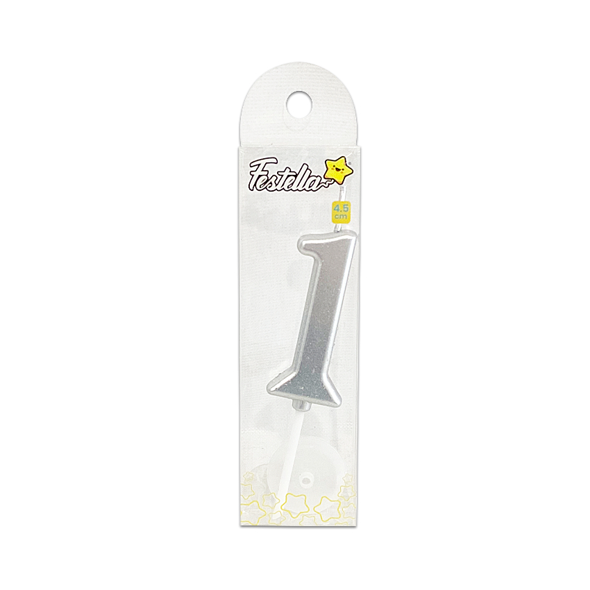 VELA NUMERO #1 PLATEADA (CJX24)