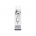 VELA NUMERO #7 PLATEADA (CJX24)