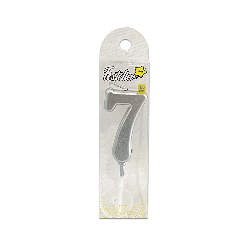 VELA NUMERO #7 PLATEADA (CJX24)