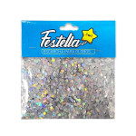 ESCARCHA PARA GLOBO PLATEADA HEXAGONAL (PQTX12)