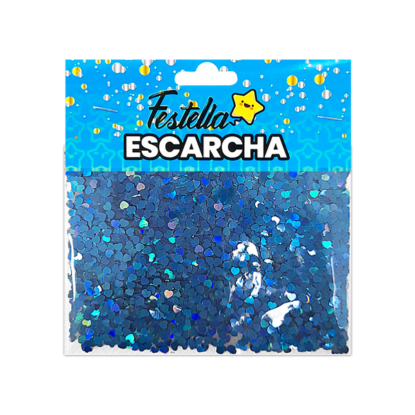 ESCARCHA GLOBO CORAZON AZUL (PQTX12)
