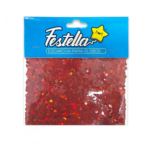 ESCARCHA GLOBO CORAZON ROJA (PQTX12):