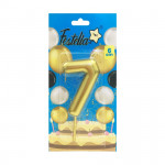 VELA NUMERO 6CM DORADA #7 (CJX12)
