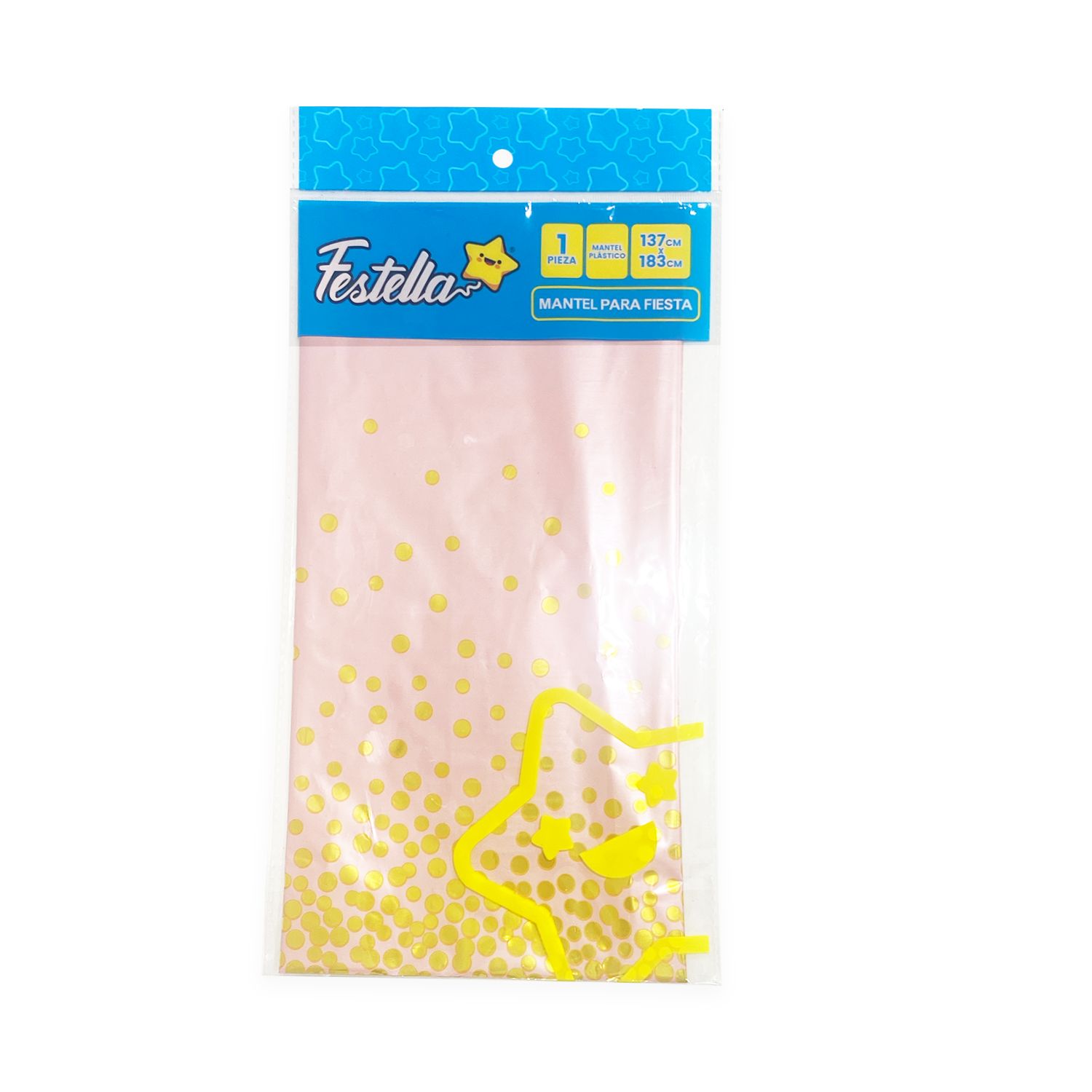 MANTEL DE FIESTA CHISPIADO ROSADO (PQTX10)