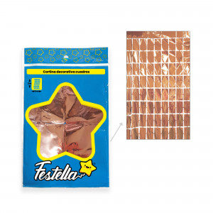 CORTINA DE FIESTA ESPEJO CUADRO GD PALO ROSA (PQTX12)