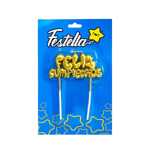 VELA FELIZ CUMPLEAÑOS DORADA (CJX30)