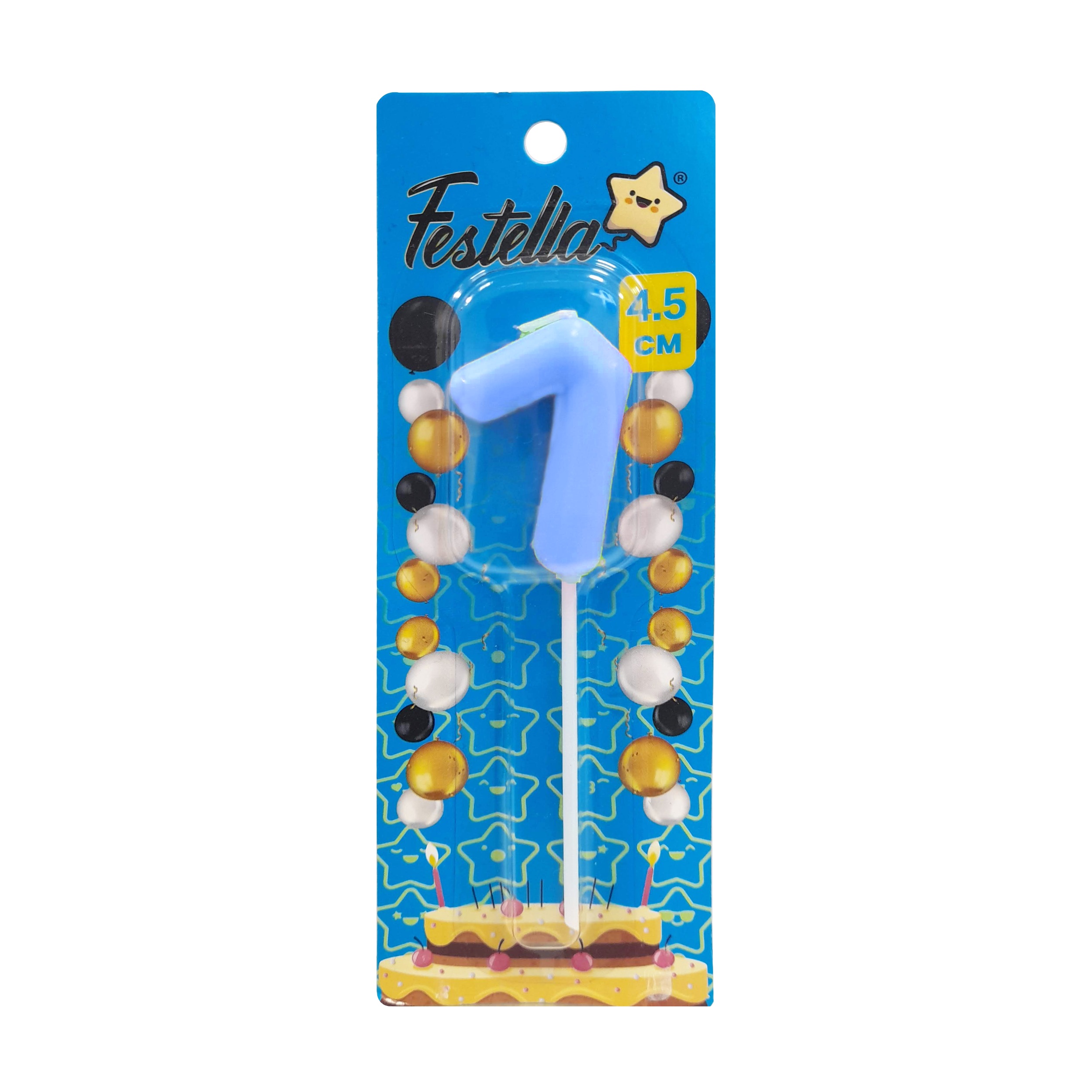 VELA NUMERO 4.5CM AZUL #7 (CJX50)