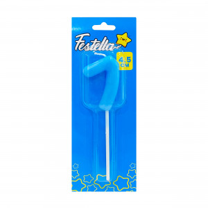 VELA NUMERO 4.5CM AZUL #7 (CJX50)